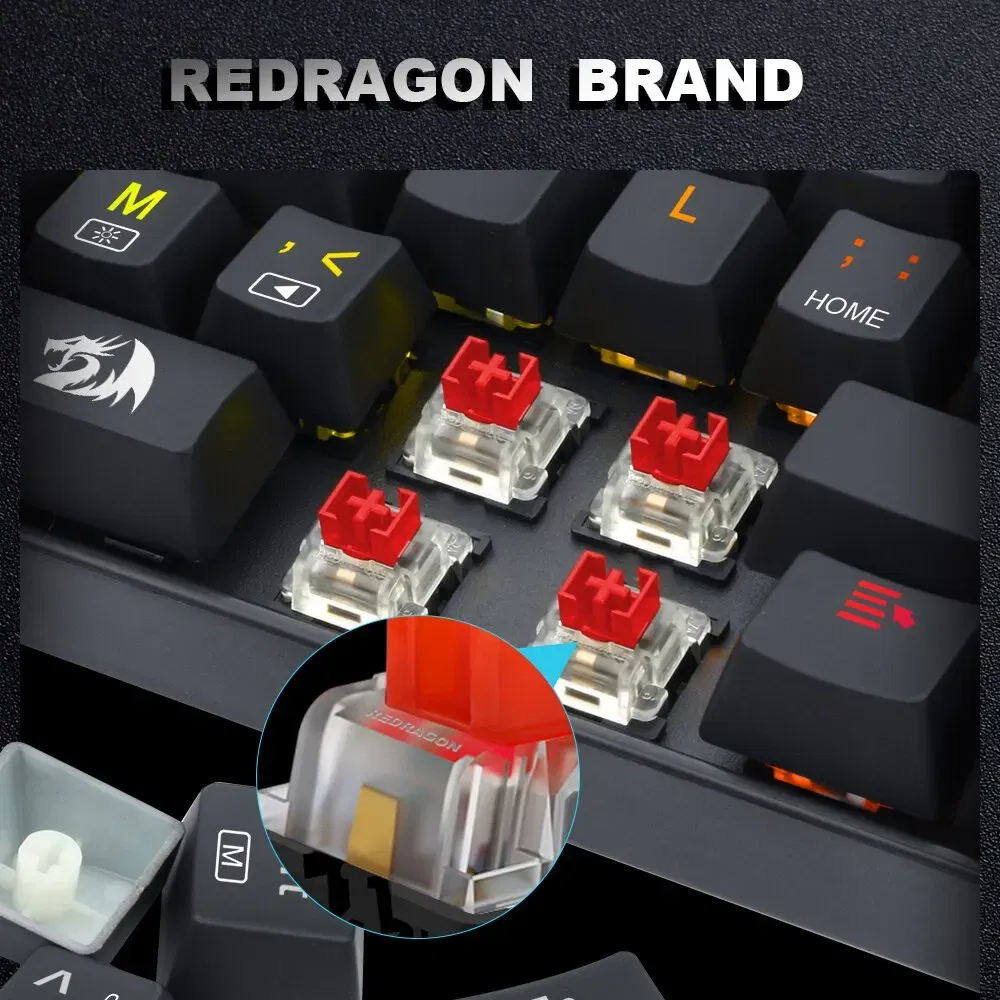 Color: Pewter, Axis Body: Brown Switch - REDRAGON SMD RGB MX Switch 3Pin Clicky Linear Tactile Silent Red Blue Black Brown Purple Switche For Backlit Mechanical Keyboard