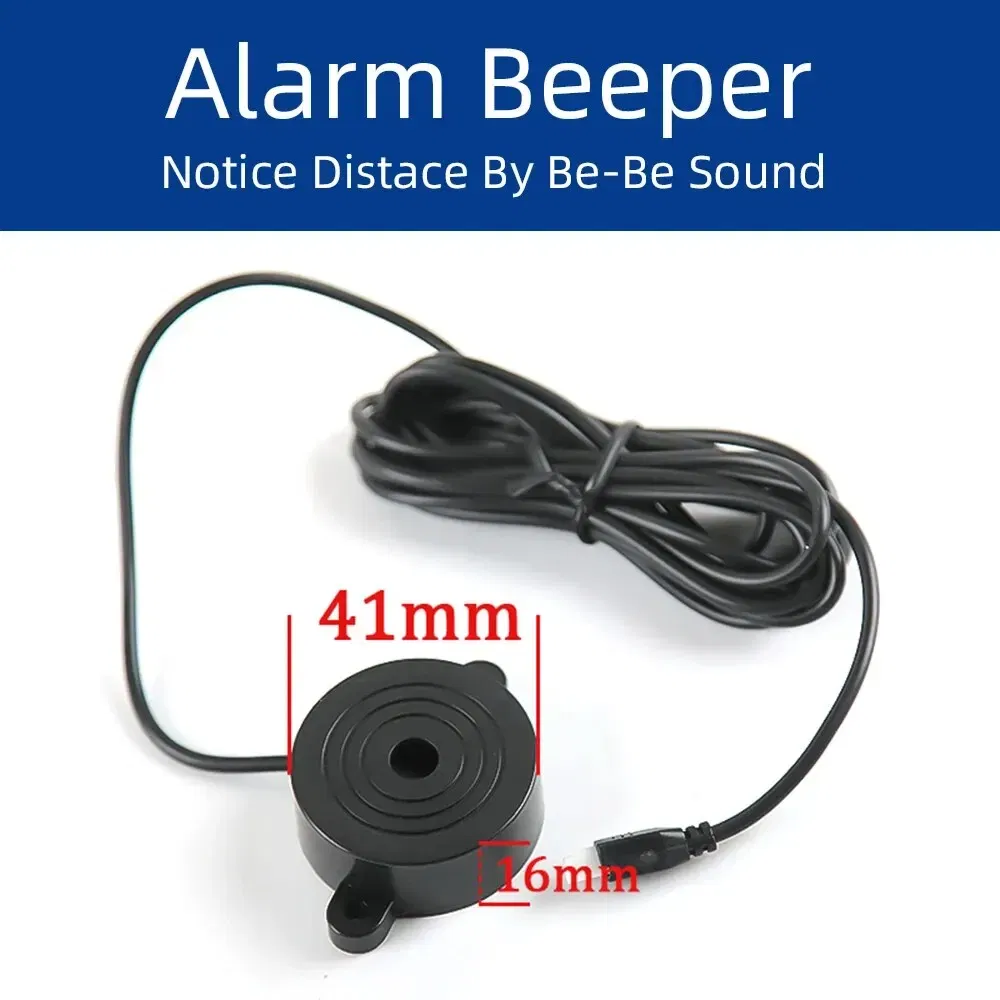 Color Name: WHITE - HIPPBQCC Car Parking Sensor Kit 4 Sensors Buzzer 22mm Reverse Backup Radar Sound Alert Indicator Probe System 12V Free Shipping