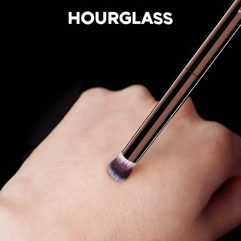 Handle Color: DEEP BLUE - Hourglass Makeup Brushes Powder Foundation Concealer Blusher Bronzer Eye Shadow Eyebrow Eyeliner Sculpting Brush