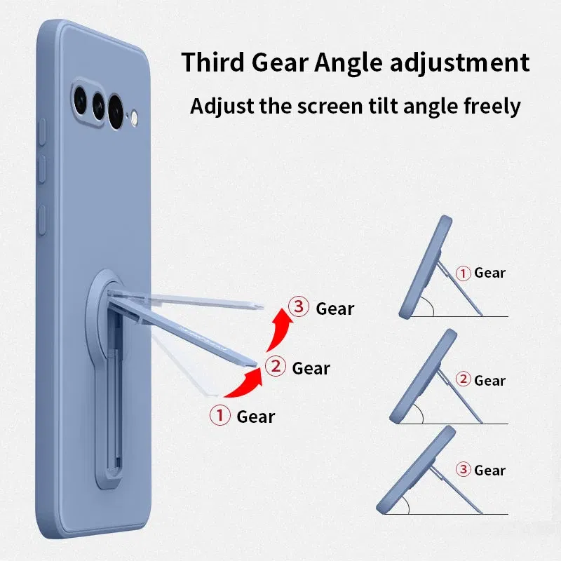 Color: Beige, Material: POLYESTER - Phone Case For Google Pixel 7 8 6 5 9 Pro XL Pixel 7A 6A 5A 8A 9A Soft Cover Silicone Case with Holder Stand Bracket Lanyard