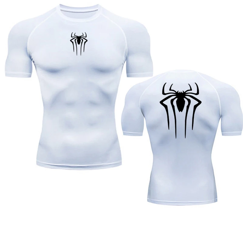 Color: SKY BLUE, Size: XXXL - Printed Men's Athletic Compression Shirts Athletic Quick Dry Breathable Rash Guard Athletic Tight Workout Tops Summer Men