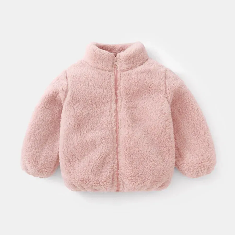 Color: Brown, Kid Size: 5T - Solid Color Fashion Children Plush Coat Autumn Winter Warm Baby Girl Boy Casual Jacket Greatcoat Kids Clothing Toddler Outerwear