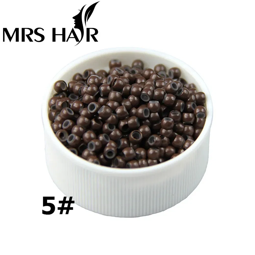 Color: black - 500pcs Silicone Hair Beads Nano Ring Micro Beads Fashion Salon Hairstylist Dreadlock Hair Extension Tools 8 Colors