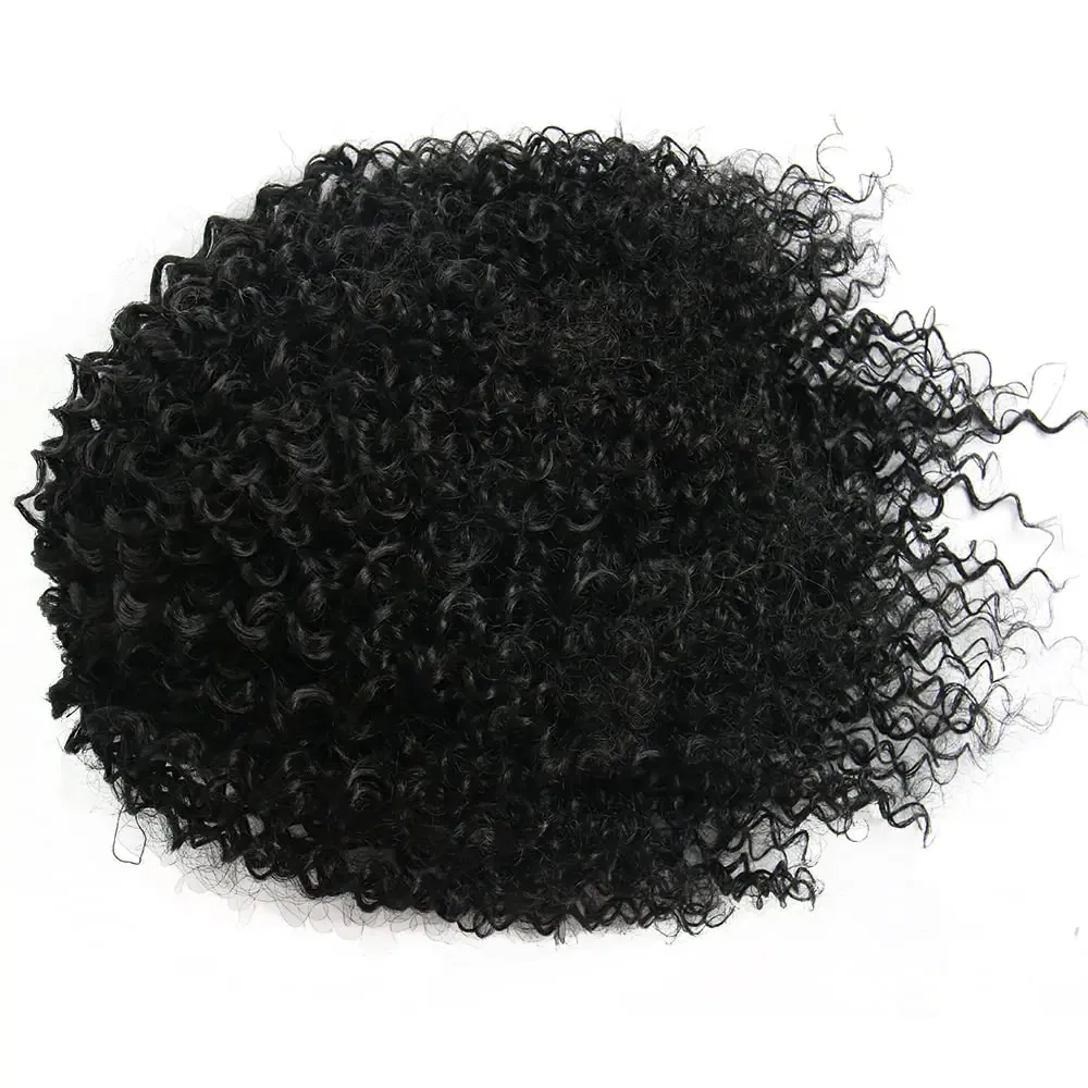Color: #2, Stretched Length: 20inches - Synthetic Short Afro Kinky Curly Ponytail Hair Piece for African American Ponytail Extension Afro Kinky Curly Ponytail for Women