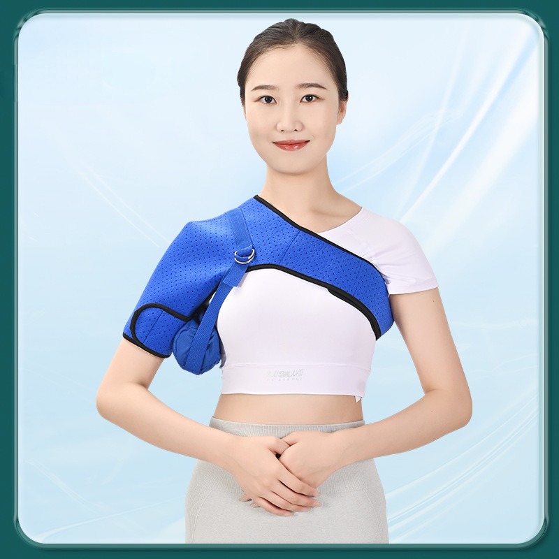 Color: Red, Size: Small - Adjustable Shoulder Support Band Elbow Joint Clavicle Fracture Fixation Strap Pain Relief Shoulder Droop Arm Injured Guard Sling