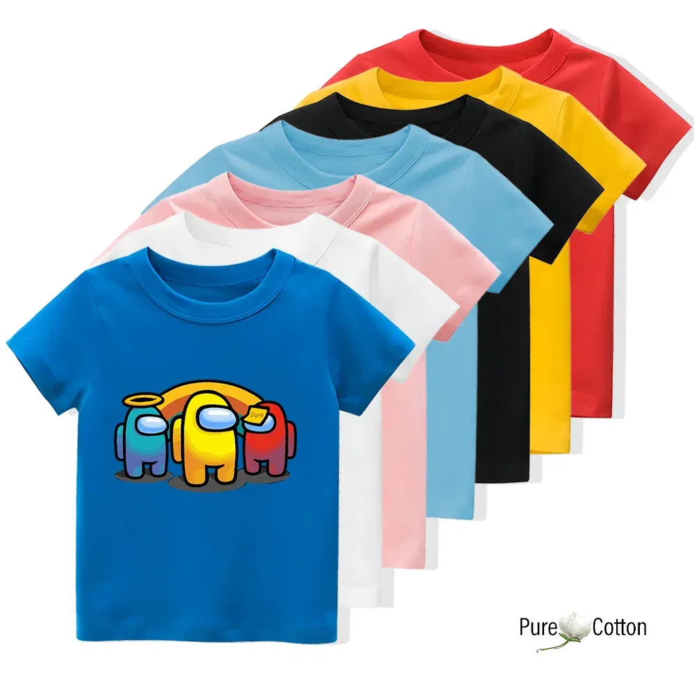 Color: Pink, Kid Size: 6 - Summer trend wear with many anime patterns sunscreen printing close to the skin cool 4-12 years old children delicate line unifo