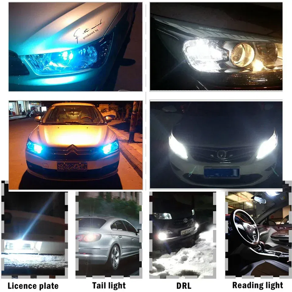 Emitting Color: Yellow - 1PCS 3030 SMD 350LM T10 W5W LED Car Clearance Lights Reading Lamp Auto Vehicle Dome Door Bulb Accessories Pure White 6000K