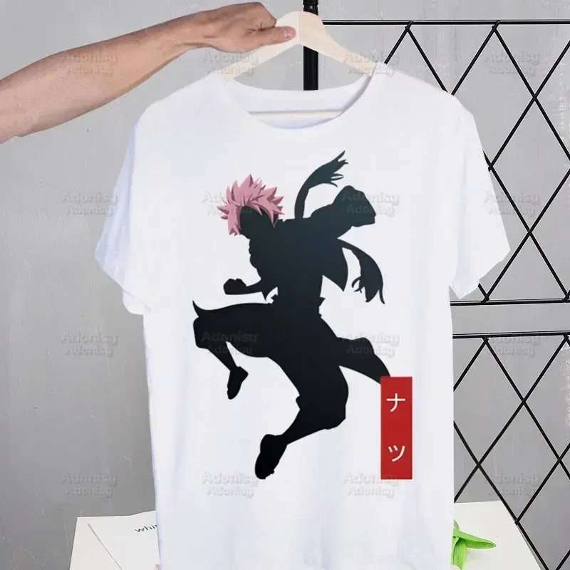 Color: SKY BLUE, Size: M - Anime Fairy Tail Cartoon Natsu Erza Gray Lucy T-shirts Summer Men/Women Hip Hop Tshirt Streetwear t shirts Short Sleeve Tops
