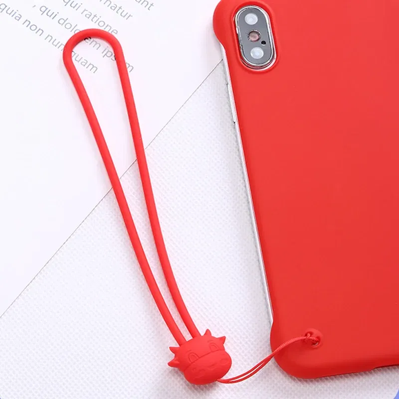 Color: Other - Cartoon cow silicone lanyard liquid short wrist lanyard creative warm hand treasure U disk sling silicone mobile phone lanyard