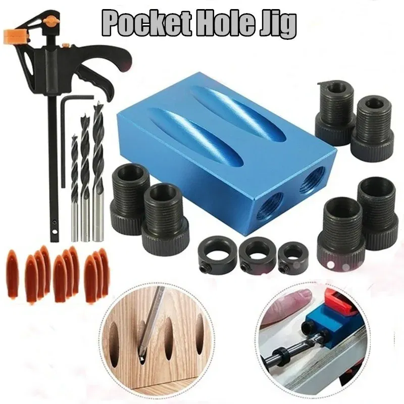 Color: WHITE, Ships From: CHINA - ZK30 15 Degree Oblique Hole Locator Angle Drilling Locator Aluminium Woodworking Drill Bits Jig Clamp Kit Guide Wood Hand Tools