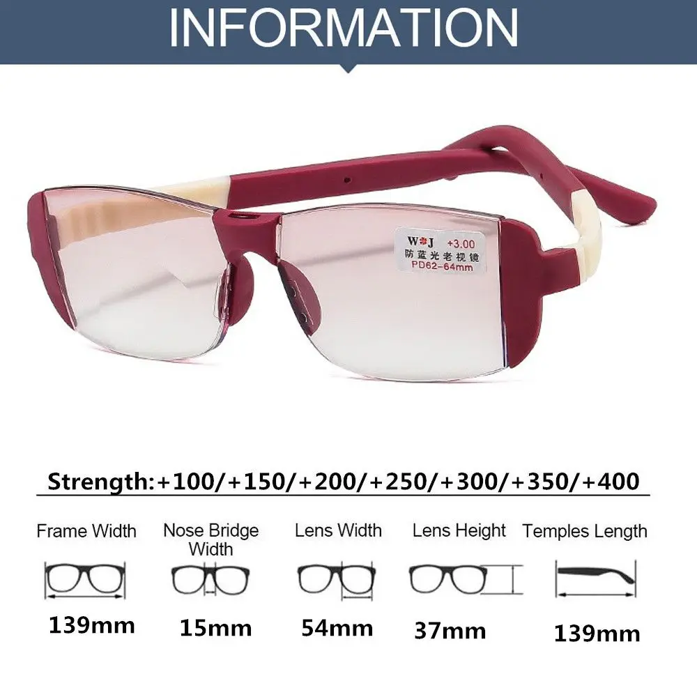 Frame Color: WHITE, Eye Prescription: +250 - Fashion Anti-Blue Light Reading Glasses Urltra-Light Eye Protection Men Women Elegant Comfortable Eyeglasses Unisex Glasses