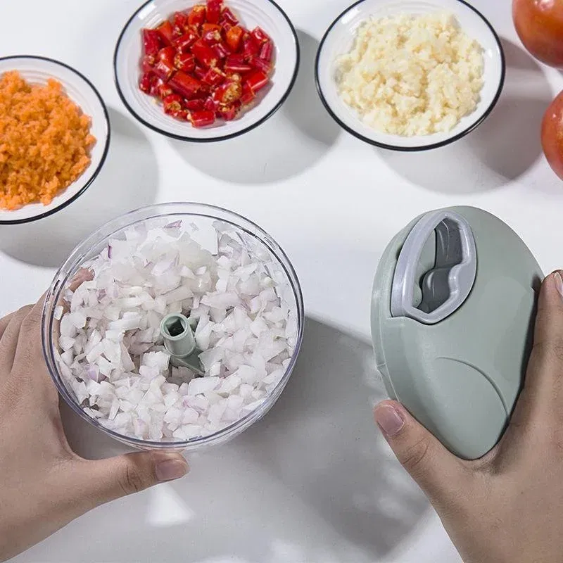 Color: Light Yellow - 500/900ML Manual Meat Mincer Garlic Chopper Rotate Garlic Press Crusher Vegetable Onion Cutter Kitchen Cooking Accessories