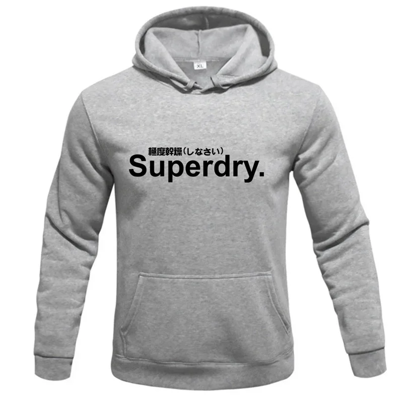 Color: Dark Grey, Size: M - spring autumn superdry printed Men women Hoodies Fleece Warm Mens Sweatshirt Fashion Men Fleece Warm Sweatshirt