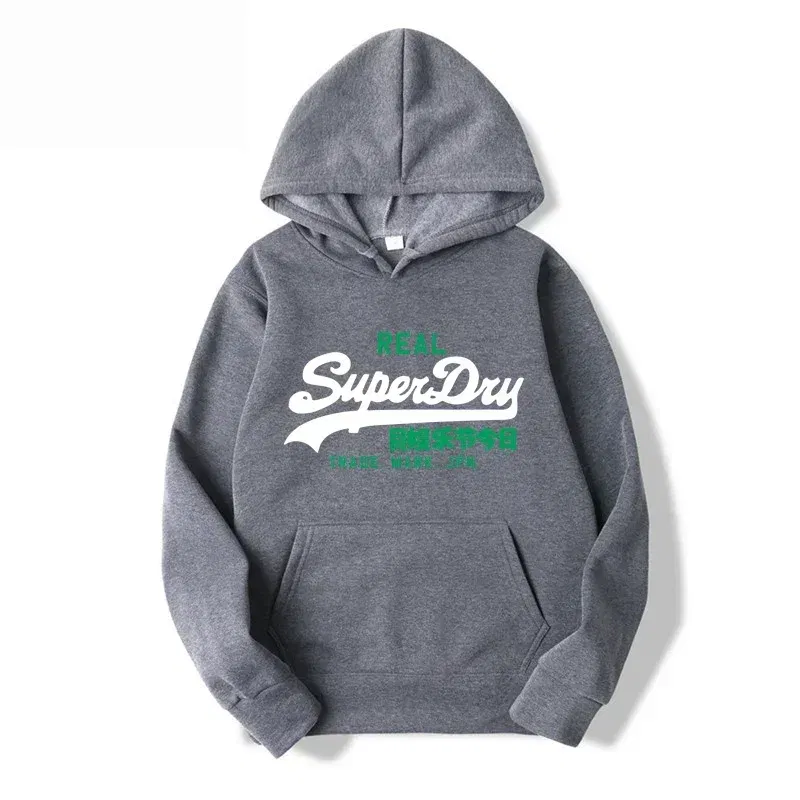 Color: Dark Grey, Size: M - spring autumn superdry printed Men women Hoodies Fleece Warm Mens Sweatshirt Fashion Men Fleece Warm Sweatshirt