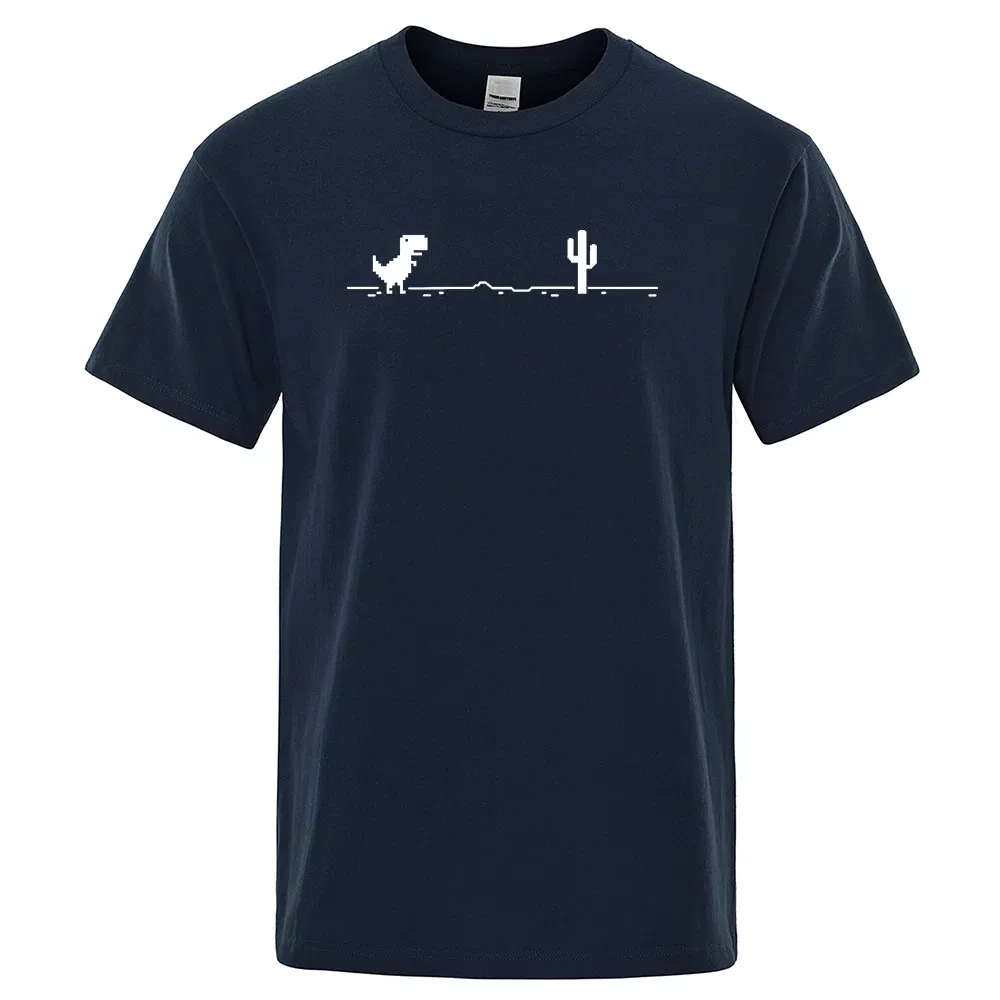 Color: army green, Size: XXXL - Mens T-shirts Printed Dinosaur Cactus Funny Tops Summer Cotton T-shirt for Men Casual O-Neck Tee Shirts Streetwear Basic Top