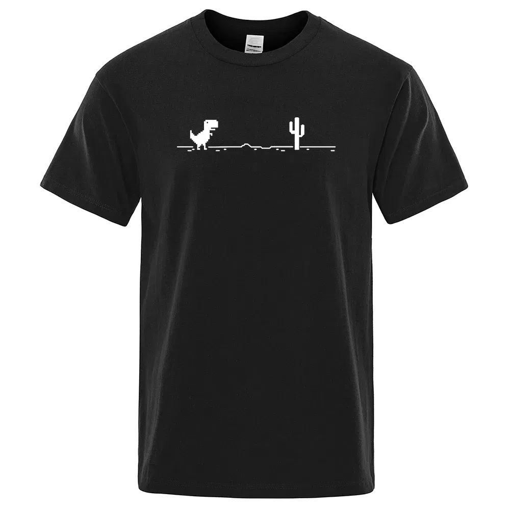Color: army green, Size: XXXL - Mens T-shirts Printed Dinosaur Cactus Funny Tops Summer Cotton T-shirt for Men Casual O-Neck Tee Shirts Streetwear Basic Top