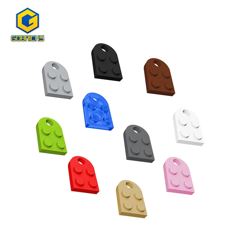 Color: PURPLE - Gobricks 1pcs Moc Bricks Plate Special Parts 3x2 with Hole Compatible with 3176 Assemble Building Block Kids Toys DIY Gift Adult