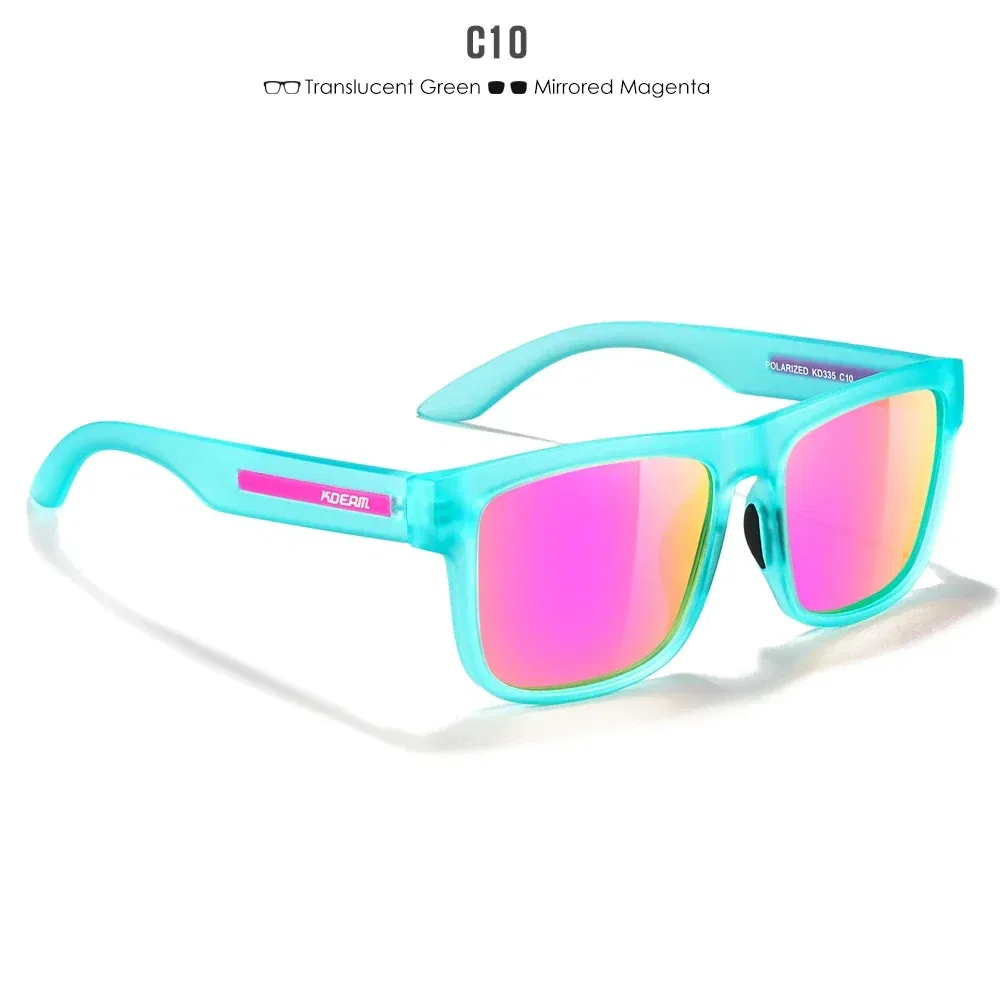 Lenses Color: Silver, Frame Color: WHITE - 2024 KDEAM New Polarized Sunglasses For Men UV400 Protection Lens Black Grey Frame Driving  Sun Glasses Fishing Eyewear