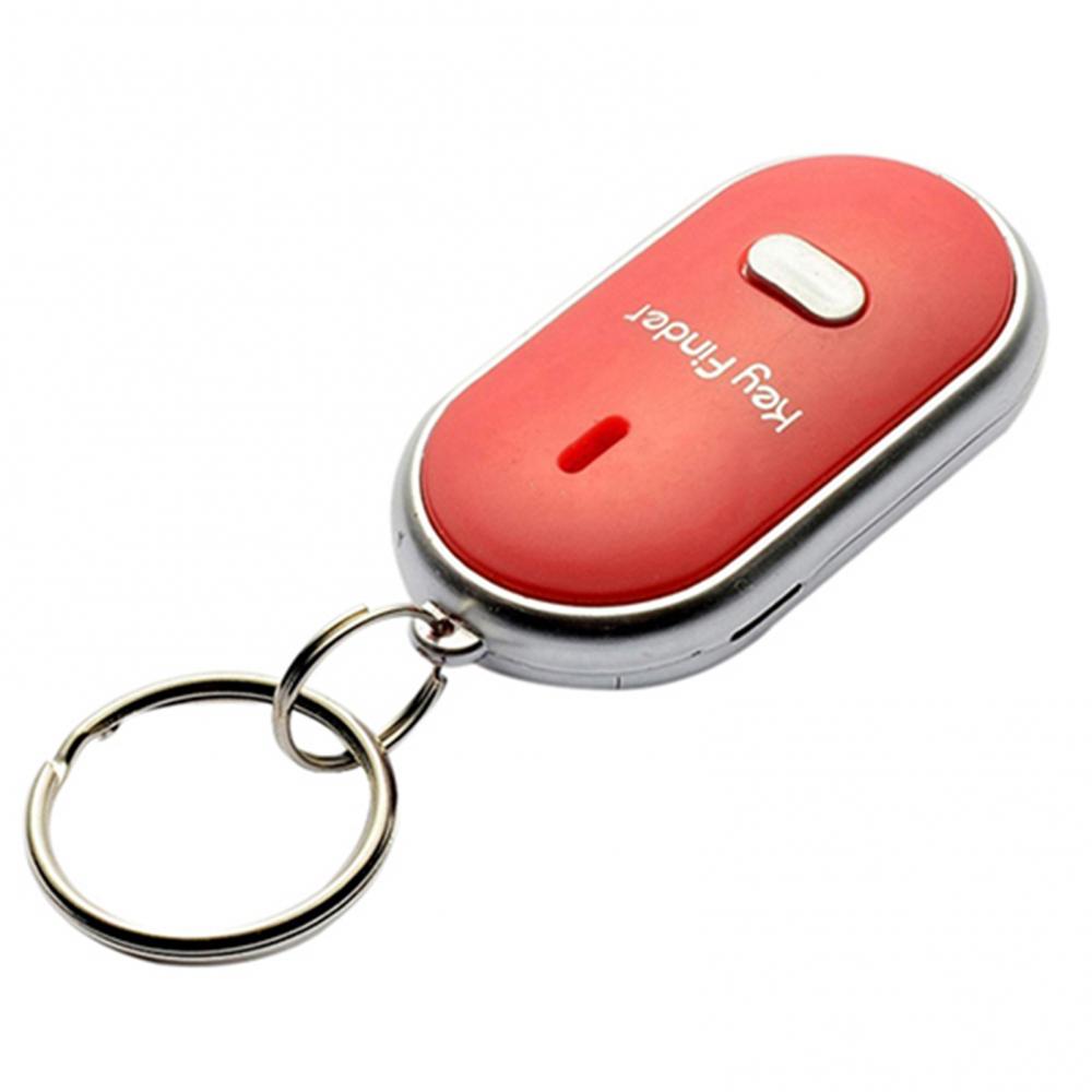 Color: GRAY - Funny Key Chains Women Men Whistle Key Finder Flashing Beeping Remote Lost Keyfinder Locator Keyring