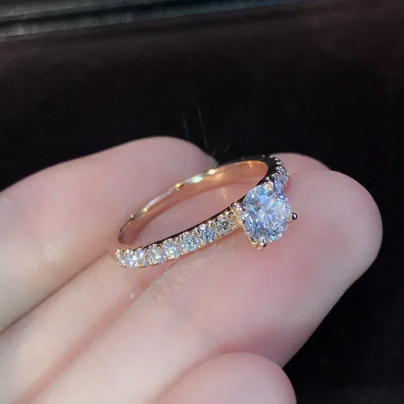 Main Stone Color: Red, Ring Size: 9 - Huitan Classic 4 Claws Design Round Zirconia Women Wedding Engagement Rings 3 Colors Available Low-key Bridal Jewelry Hot Sale
