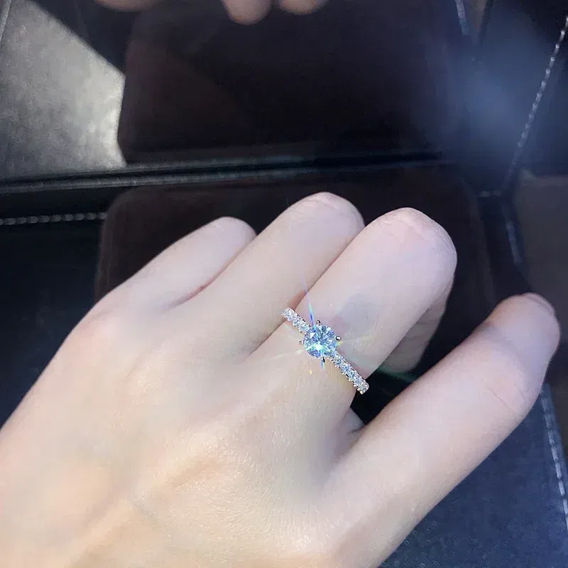 Main Stone Color: Red, Ring Size: 9 - Huitan Classic 4 Claws Design Round Zirconia Women Wedding Engagement Rings 3 Colors Available Low-key Bridal Jewelry Hot Sale
