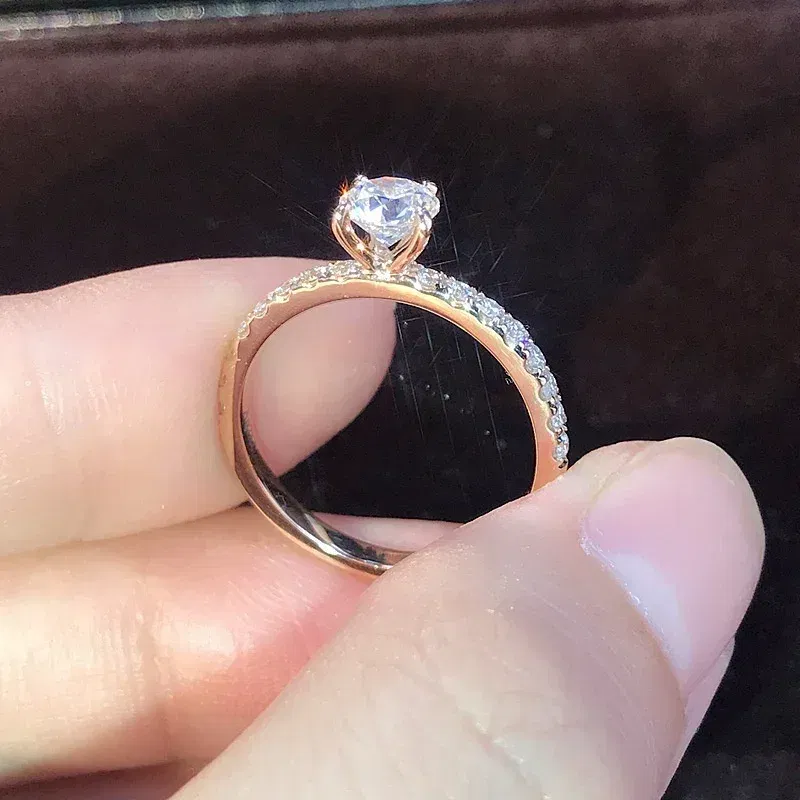 Main Stone Color: Red, Ring Size: 9 - Huitan Classic 4 Claws Design Round Zirconia Women Wedding Engagement Rings 3 Colors Available Low-key Bridal Jewelry Hot Sale