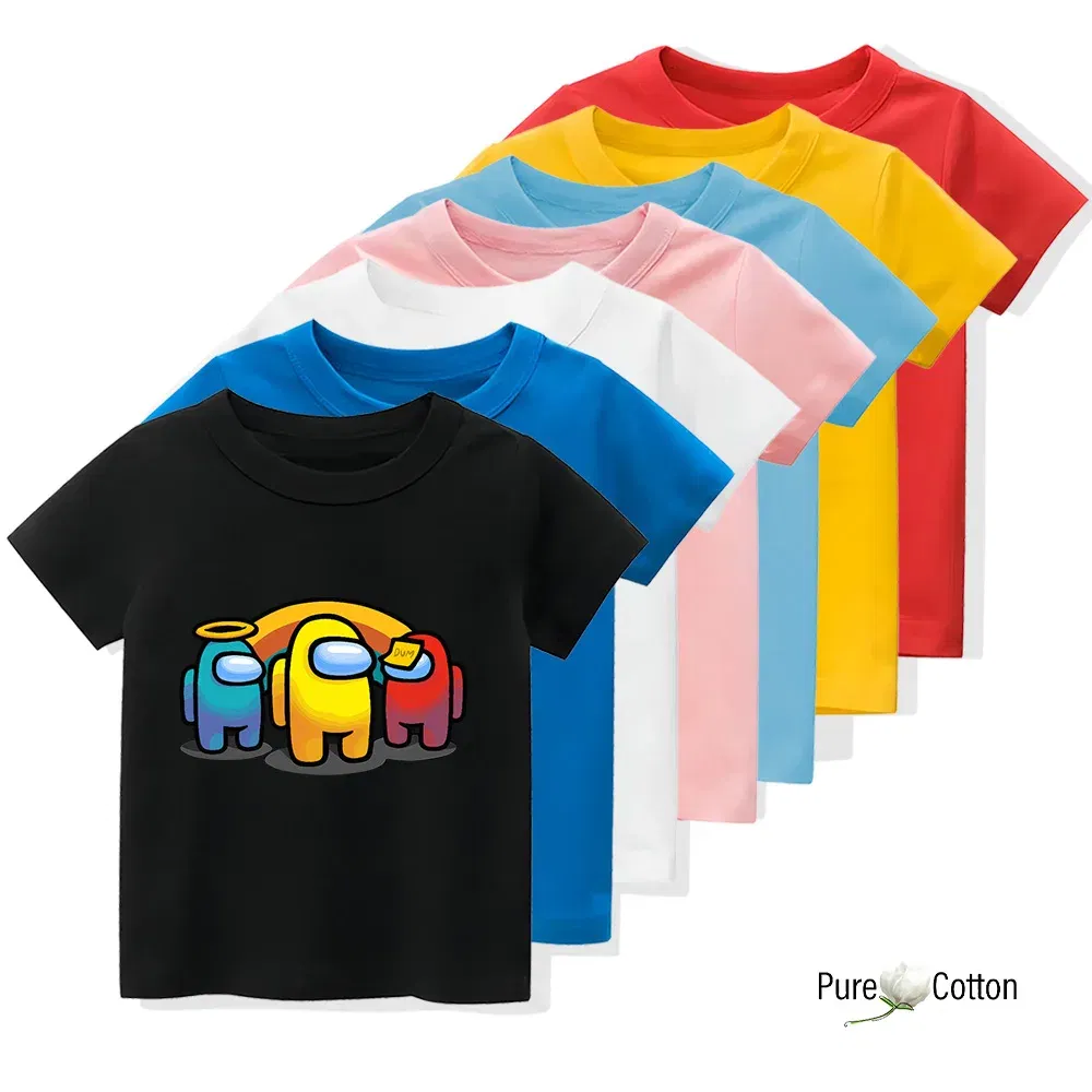 Color: SKY BLUE, Kid Size: 2T - Summer trend wear with many anime patterns sunscreen printing close to the skin cool 4-12 years old children delicate line unifo