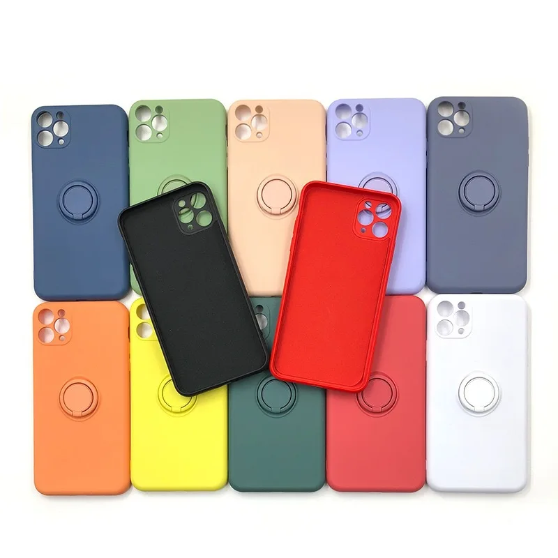 Color: Ivory, Compatible-Phone Models: For iPhone 15 Pro, Ships From: CN - With Ring Holder Shockproof Case For IPhone 16 15 14 13 12 11 Pro Max Silicone TPU Soft Back Cover