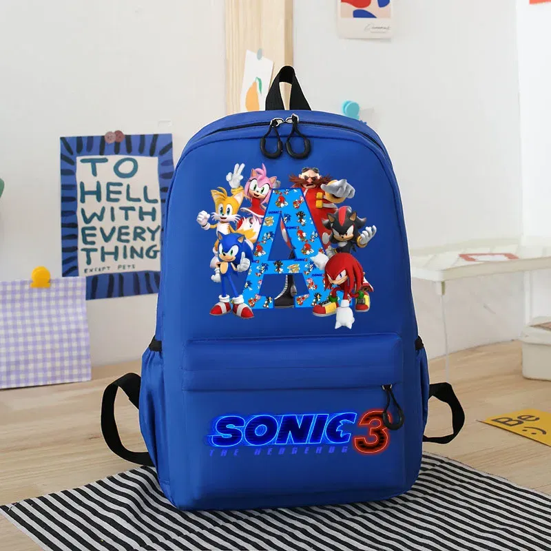 Color: COLOR, Size: 12" - Sonics Children Cartoon Schoolbag Kids Anime Cute Backpack Boy Fashion Knapsack Student Casual Shoulders Book Bag Xmas Gift 2025