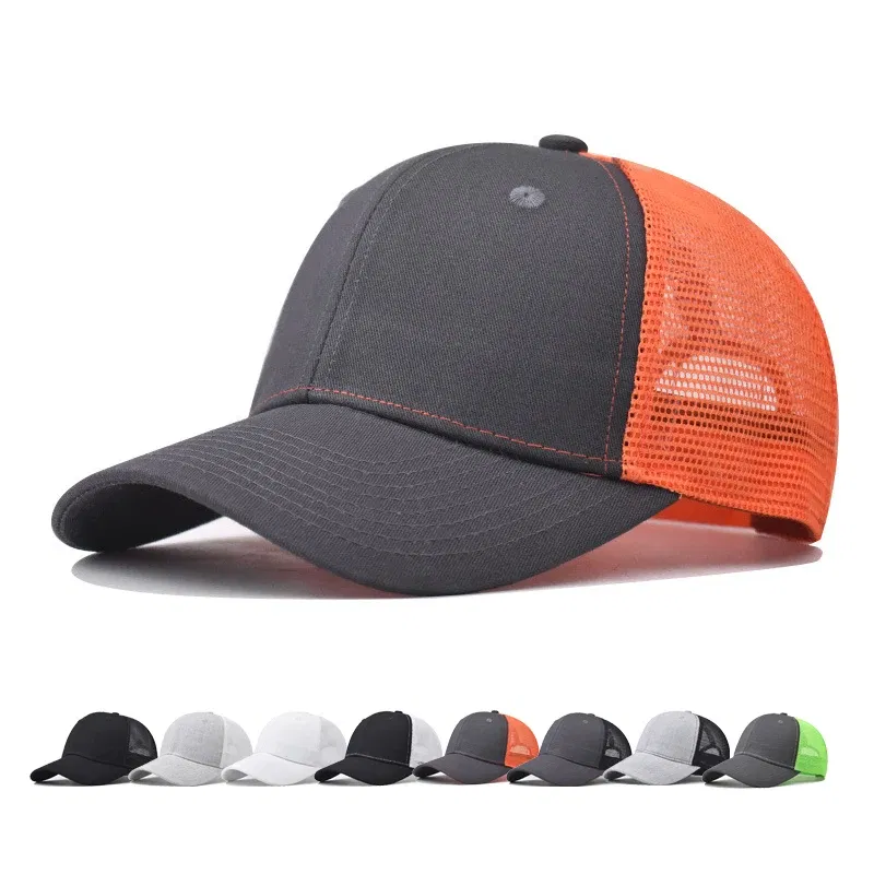 Color: Dark Grey, Size: Adjustable - Baseball Cap Adult Net cap Shallow Curved eaves Hat Unisex Summer hat Breathable hat shade Spring Autumn Cap Hip Hop Fitted Cap