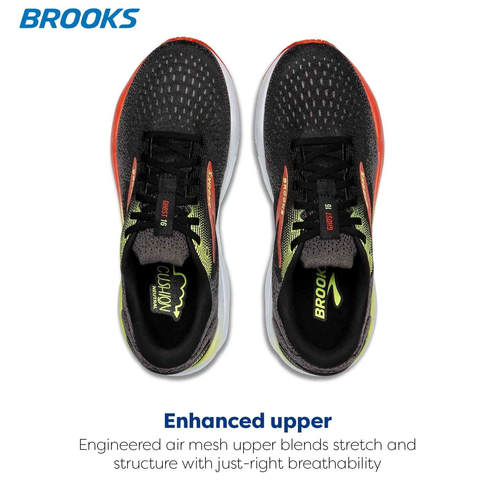 Color: Champagne, Shoe Size: 42.5 - Brooks Men?™s Casual Sneakers Ghost 16 Neutral Running Shoes Breathable Wear Resistant Low-top Non-slip Sports Training Shoes