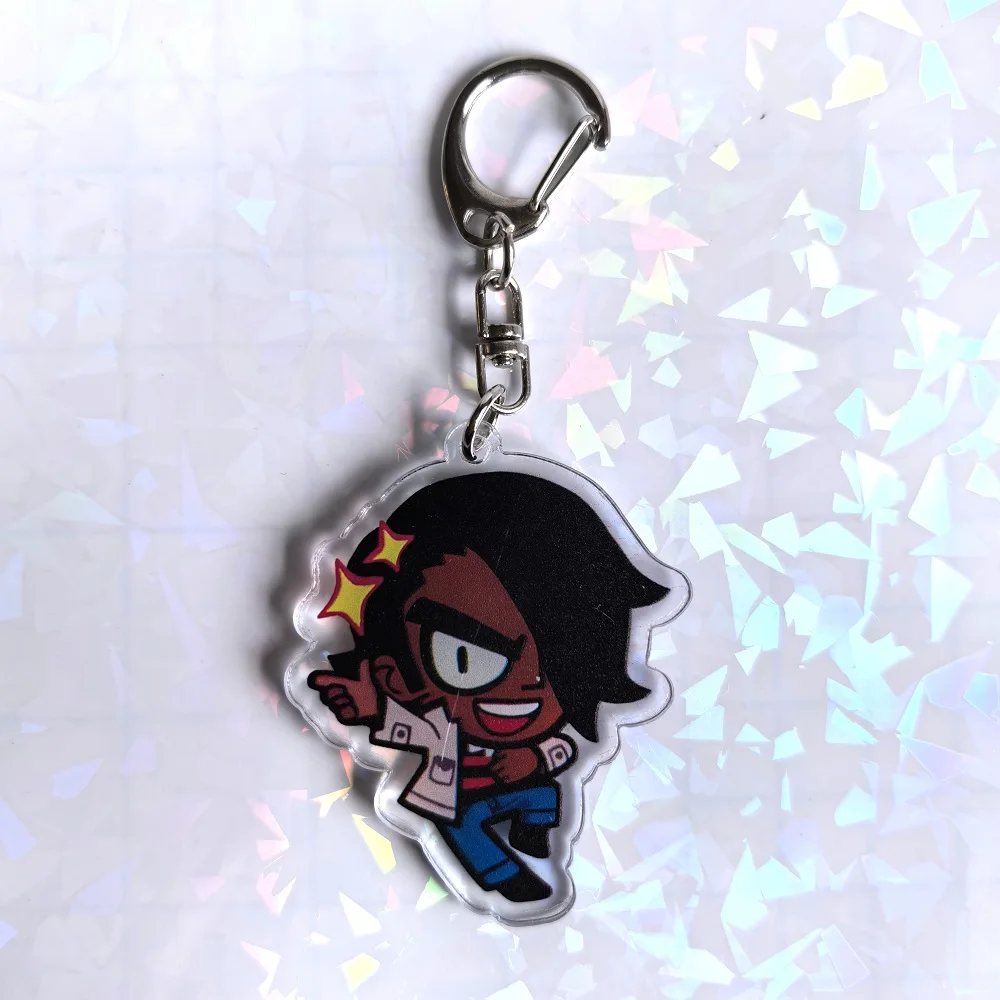 Color: GRAY, Size: 6 cm - Crooked boy Scott Pilgrim Takes Off acrylic keychain birthday gift for boys and girls