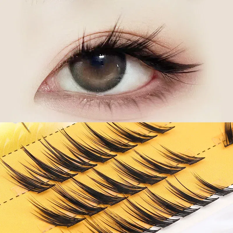 Length: 16mm - Grafting World Fox Style False Eyelashes European American Tail Elongated Little Devil Ancient Style Slanted Flying  Eyelashes