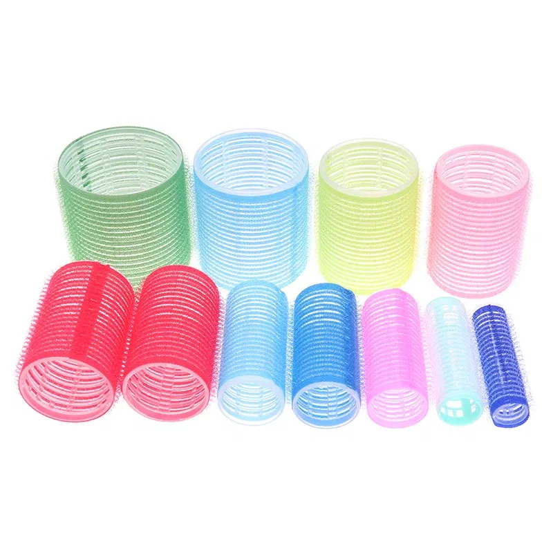 Color: GRAY - 6 Pcs Hairdressing Home Use DIY Magic Large Self-Adhesive Hair Rollers Styling Roller Roll Hair Curler Beauty Tool 10 Size