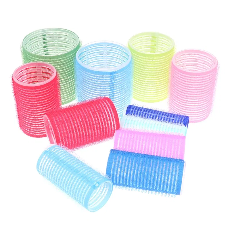 Color: GRAY - 6 Pcs Hairdressing Home Use DIY Magic Large Self-Adhesive Hair Rollers Styling Roller Roll Hair Curler Beauty Tool 10 Size