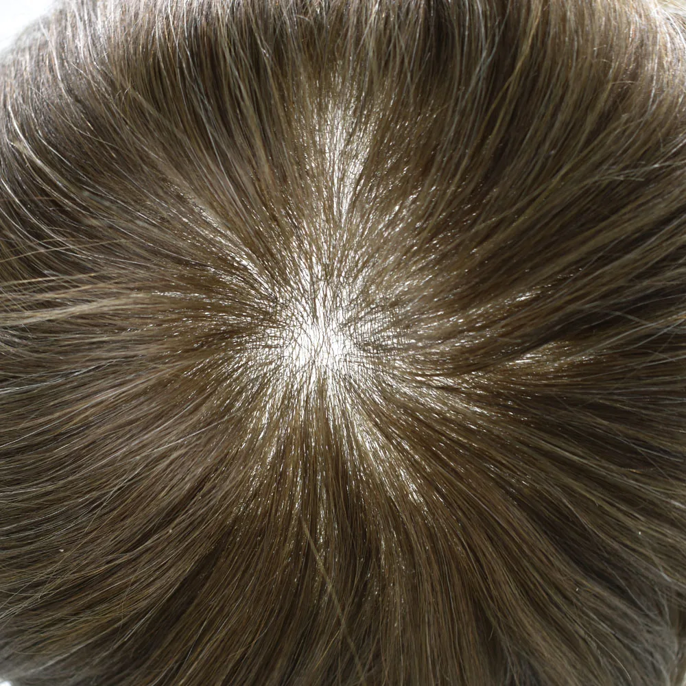 Toupee Color: 565#, Toupee Density: 100%, Length: 6 inches, Ships From: CHINA, Toupee Size: 8x10 - Men Toupee Hair Systems Ultra Thin Skin 0.06MM V-LOOP Capillary Prosthesis Invisible Hairline Real Human HairPieces Hair Units