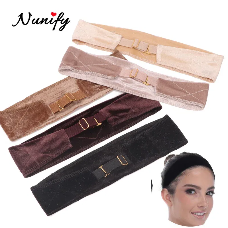 Color: Brown, Ships From: CHINA - Nunify Flexible Velvet Wig Grip Scarf With Adjustable Elastic Band Comfort Head Band Adjustable Fasten Grip Band For Wig 1Pcs