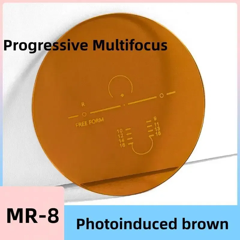 Lenses Color: WHITE, Lens Index: 1.61 - FIRADA MR-8 HMC Anti-scratch Frameless Aspheric Photochromic Anti Blue Light Progressive Multi-focus Optical Prescription Lens