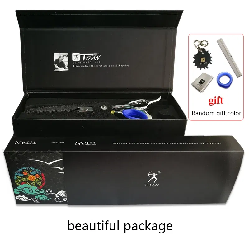 Color: Green - Titan professional 6.0inch left handed  cutting scissors shears barber scissors hairdressing scissors