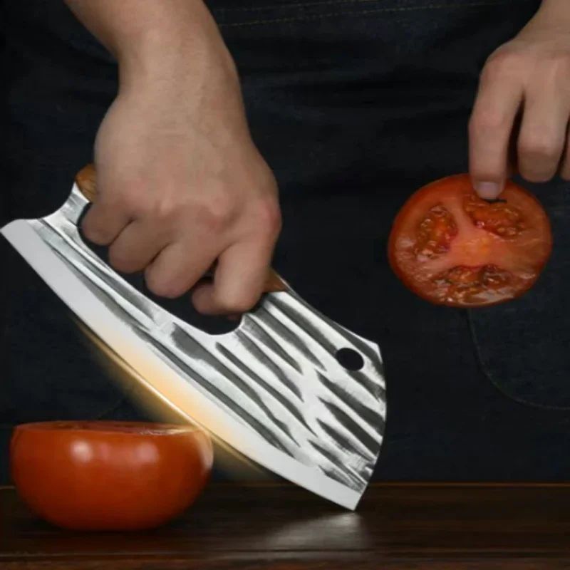 Color: grey - New Effort Saving Kitchen Chef Knife Boning Knife Stainless Steel Handmade Forged Knife Household Vegetable Knife Chopper Knife