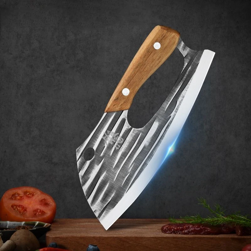Color: grey - New Effort Saving Kitchen Chef Knife Boning Knife Stainless Steel Handmade Forged Knife Household Vegetable Knife Chopper Knife