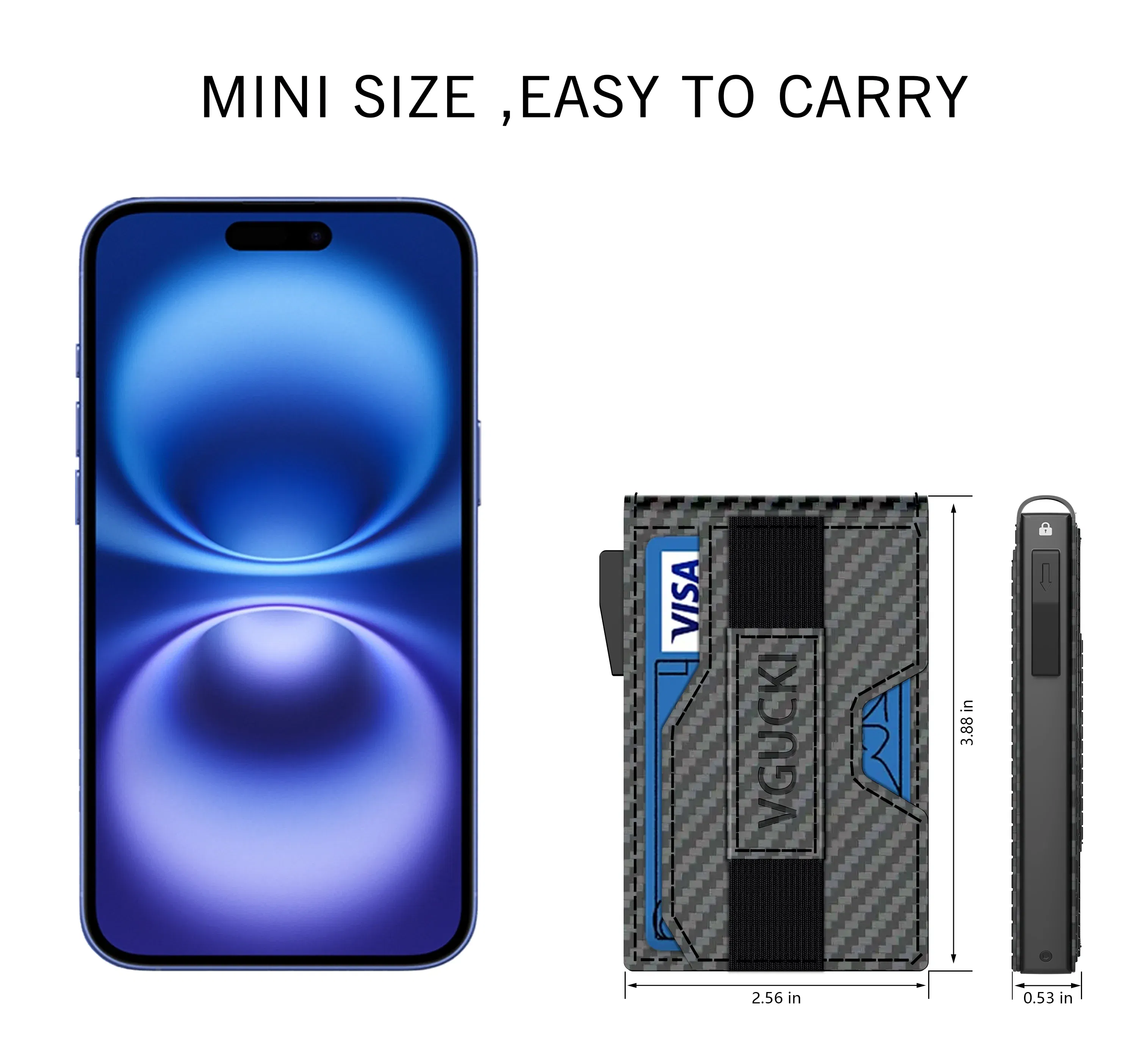 Color: black - Mens Minimalist Wallet 9-13 Cards, Slim Compact Wallet with Cash strap & ID Window, RFID Blocking Smart Pop Up Card Wallet