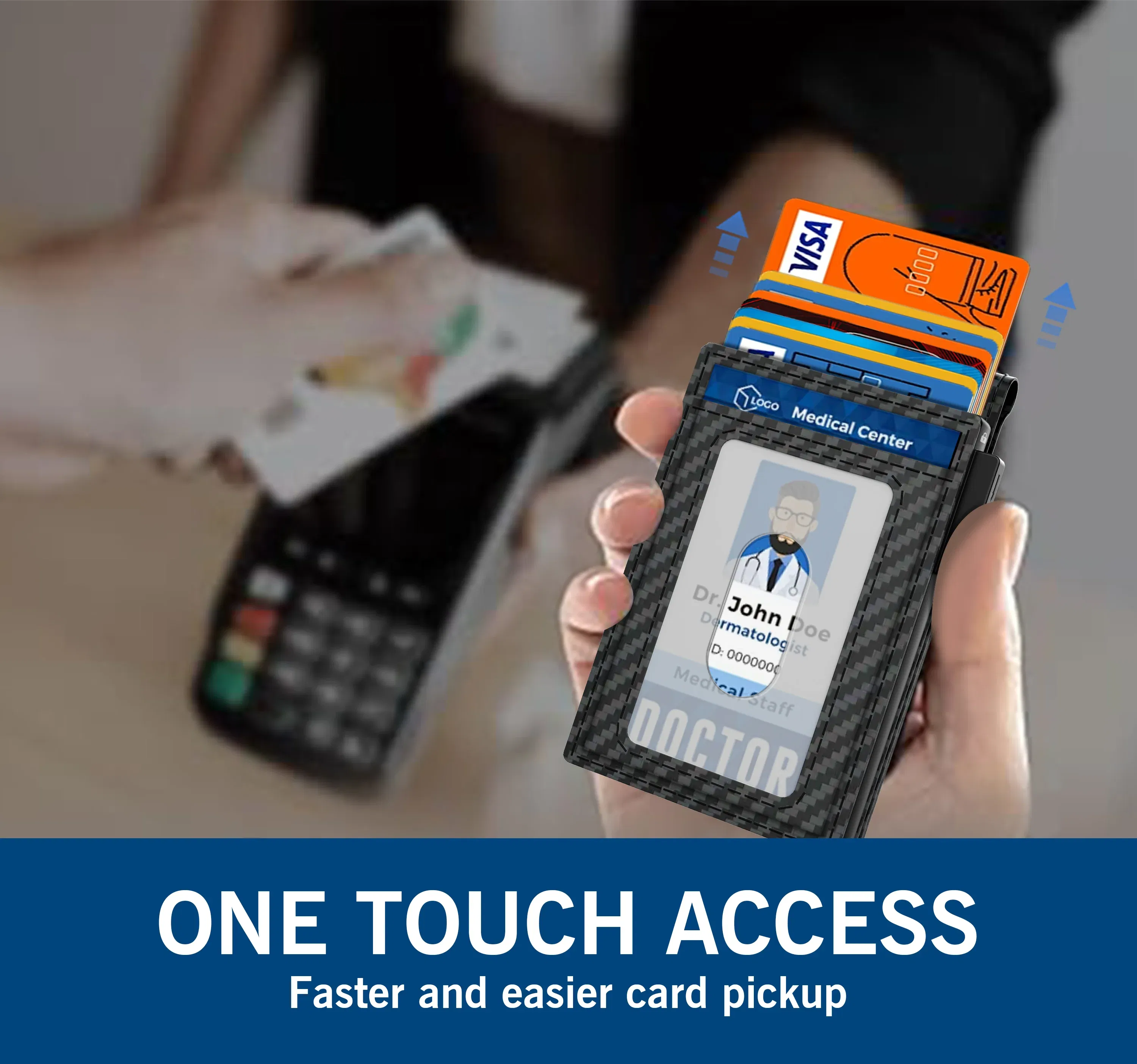 Color: black - Mens Minimalist Wallet 9-13 Cards, Slim Compact Wallet with Cash strap & ID Window, RFID Blocking Smart Pop Up Card Wallet