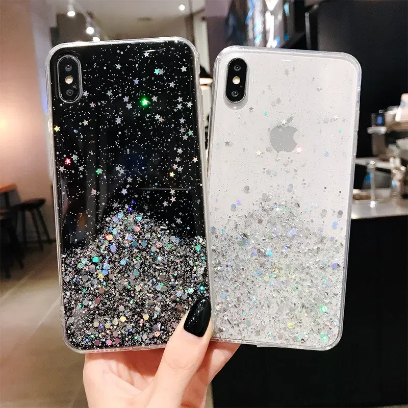 Color: black, Compatible-Phone Models: For iPhone 12 - 16 Pro Max, Epoxy Resin Case, iPhone 15 Case with Sequins, Epoxy Case, iPhone 14 Case, Glitter Girls Designs, 13 Pro Max, 15Pro