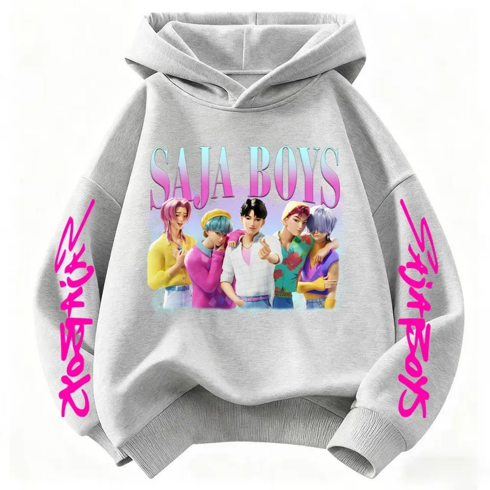 Color: black, Kid Size: 3T - k-pop sajaboys  Christmas Kpop Witch Hunt Group Autumn/Winter Cartoon Hoodie Set for Boys, Girls & Kids ?»?