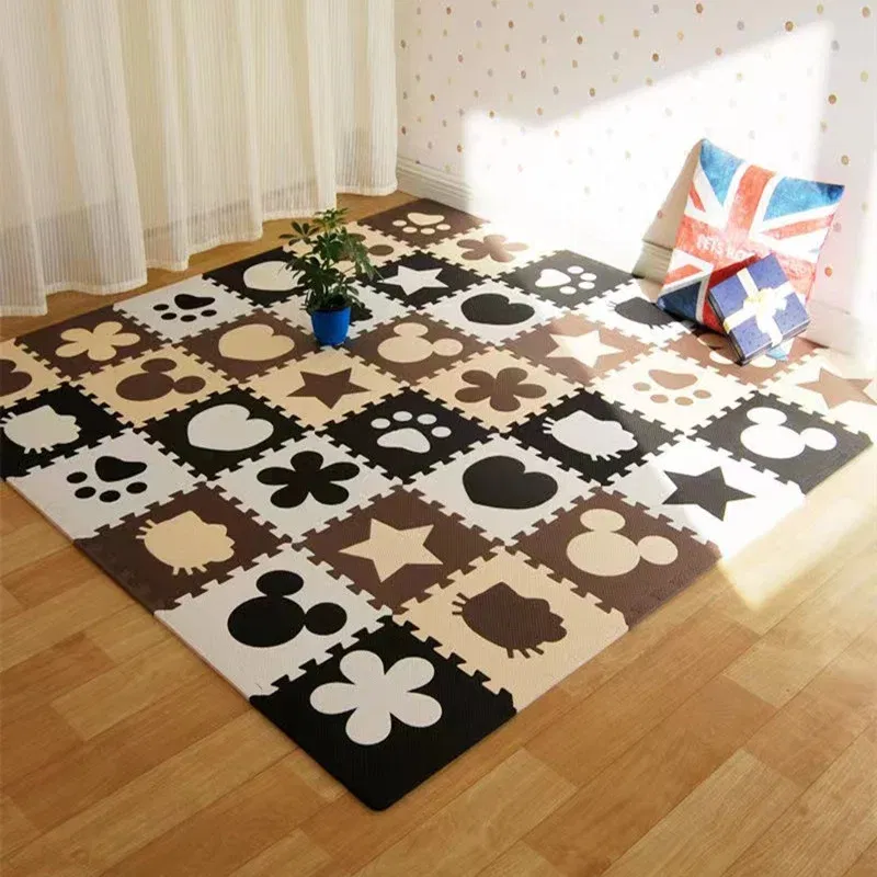 Color: VIOLET/?«?—?…° - Activities Mat for Baby Play Mat 16PCS Play Mats 30x30cm Thick 1cm Game Mats Tatame Play Mat for Baby Playmat Playroom Mat