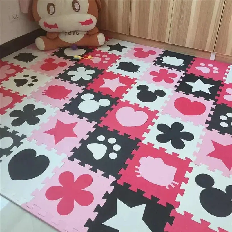 Color: VIOLET/?«?—?…° - Activities Mat for Baby Play Mat 16PCS Play Mats 30x30cm Thick 1cm Game Mats Tatame Play Mat for Baby Playmat Playroom Mat