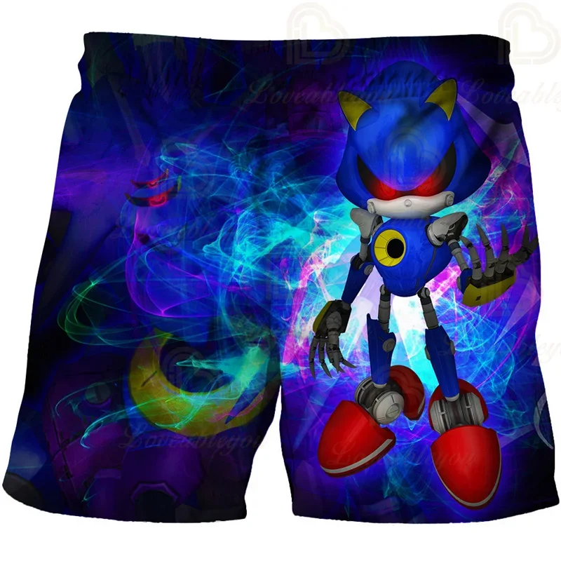 Color: Blue, Kid Size: 4T - New Anime Kids Sonic Shorts Fashion Boys Girls Clothes Harajuku Cute Baby Cartoon Casual Summer Boy Boy Beach Pants