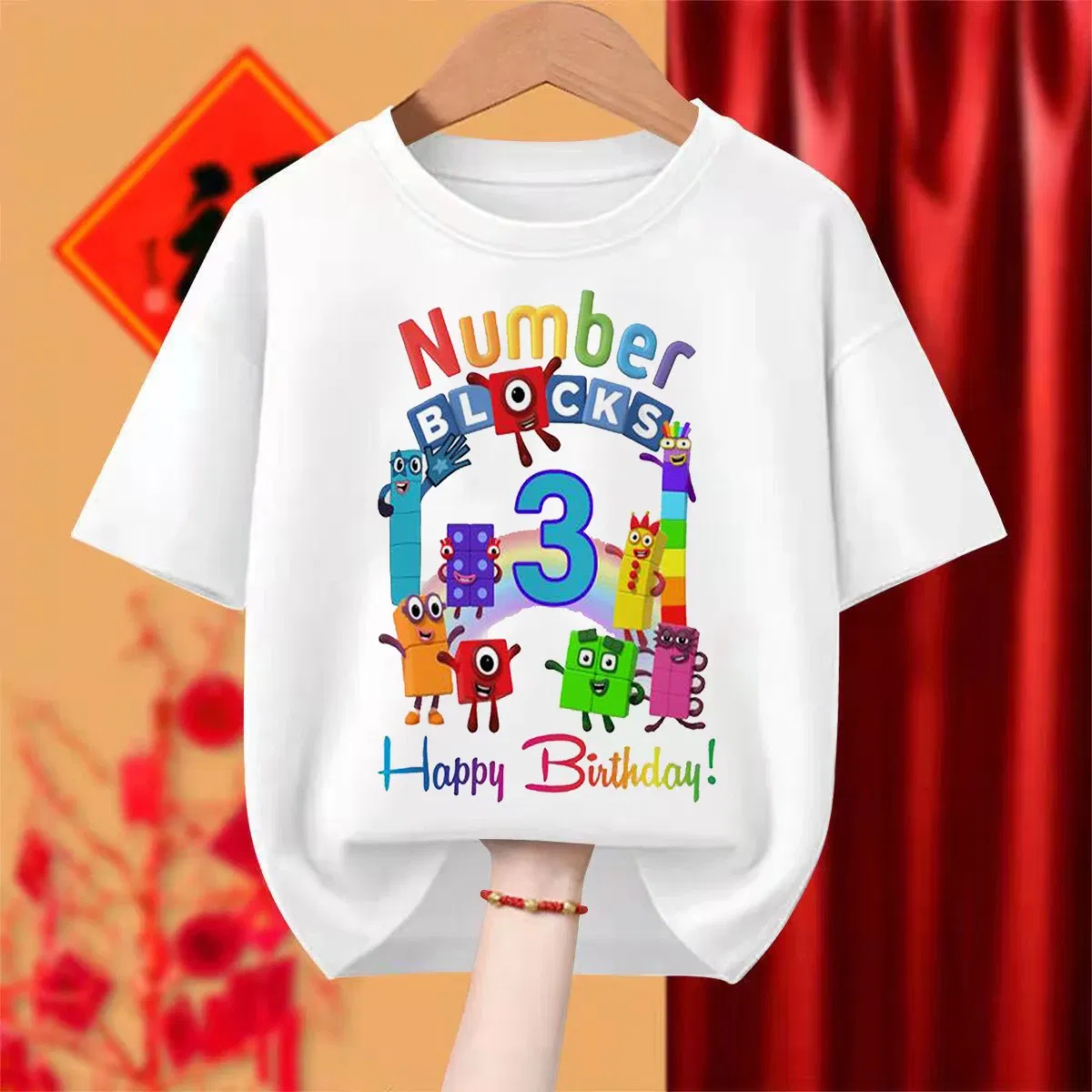 Color: SKY BLUE, Kid Size: 8T - Number 1-9 Boys Girls Cartoon Print Short Sleeve T-Shirts Children's Tshirt Birthday Gift T Shirt Funny Tops Kids Hip Hop Tees