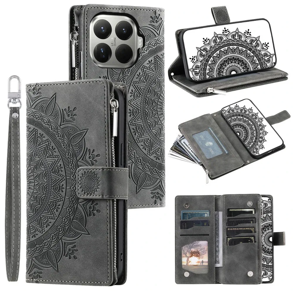 Color: green, Bundle: Case & Strap, Compatibility by Model: Xiaomi 15T Pro - For Xiaomi 15T Pro 5G 2025 Leather Wallet Case 8-Card Crossbody Bag Funda Xiaomi 15T Pro Case Mi 15T 15 T T15 15TPro Phone Cover